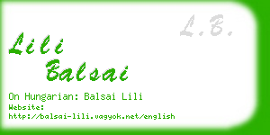 lili balsai business card